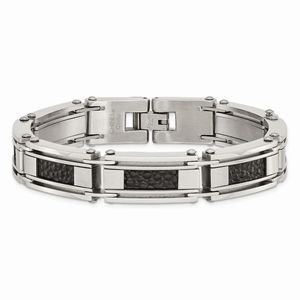 Timeless Stainless Steel and Leather Men's Bracelet